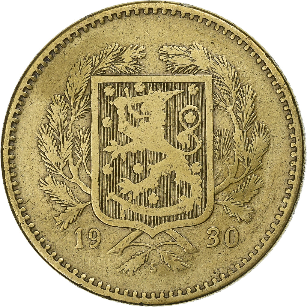 Finlande, 10 Markkaa, 1930, Bronze-Aluminium, TB+, KM:32a