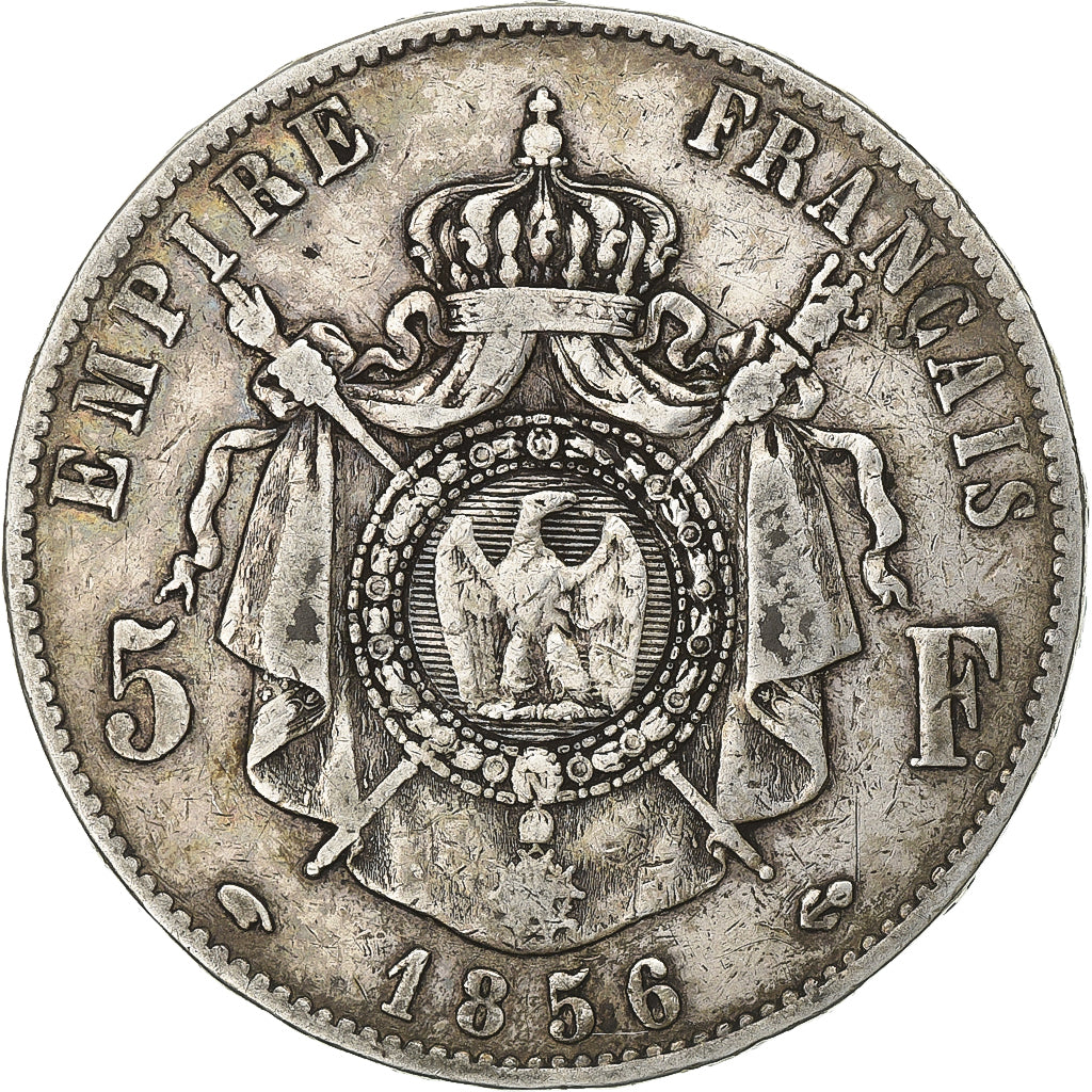 France, Napoléon III, 5 Francs, 1856, Paris, Argent, TB+, Gadoury:734, KM:782.1