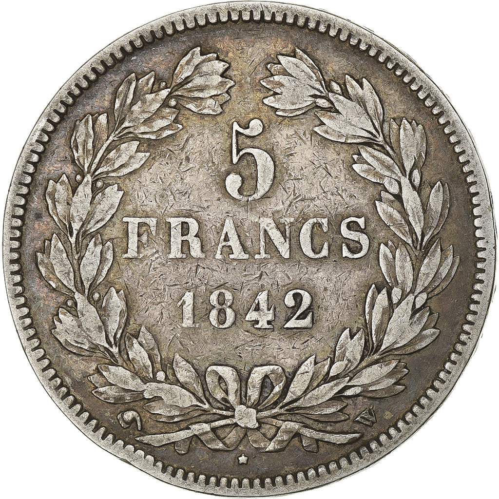France, Louis-Philippe, 5 Francs, 1842, Lille, Silver, VF(30-35), Gadoury:678