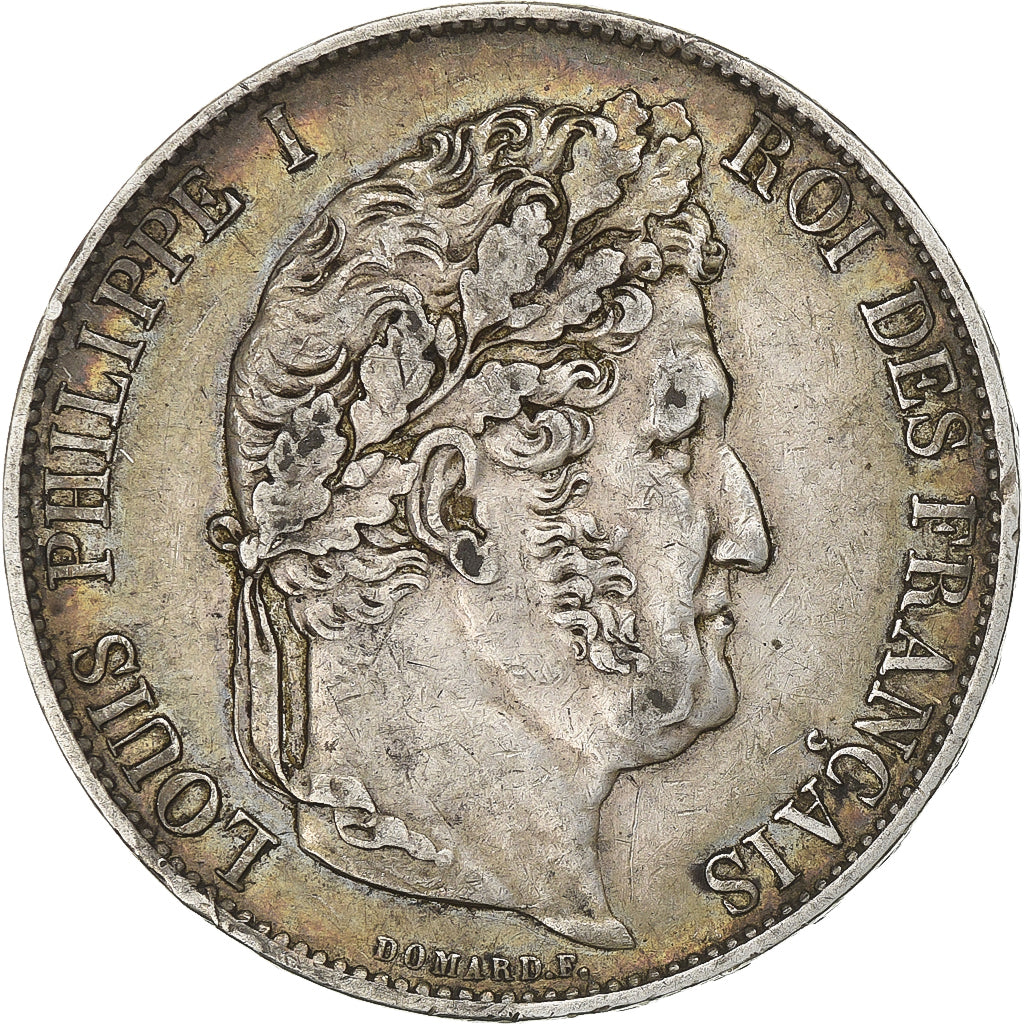 France, Louis Philippe I, 5 Francs, 1845, Strasbourg, Silver, EF(40-45)