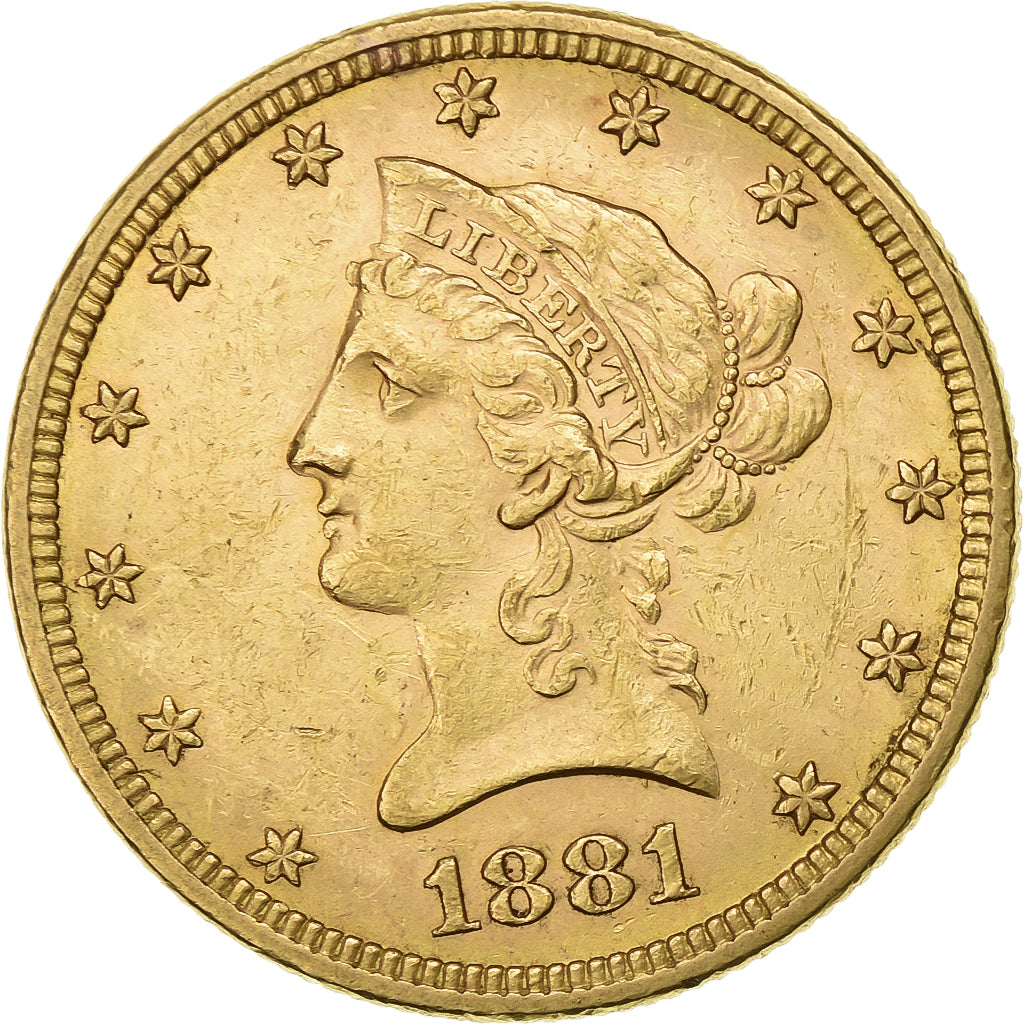 United States, $10, Eagle, Coronet Head, 1881, U.S. Mint, Gold, AU(50-53)