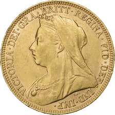 Great Britain, Victoria, Sovereign, 1895, Gold, AU(55-58), KM:785