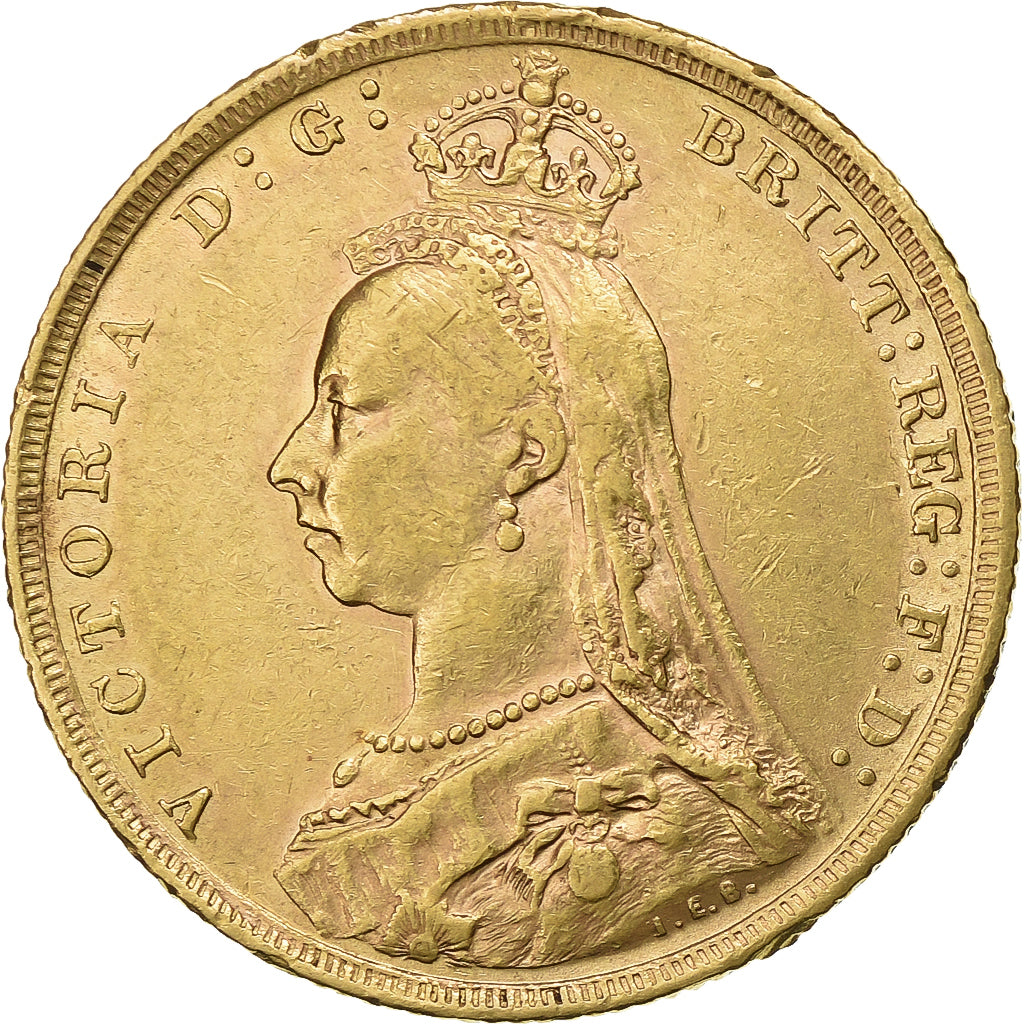 Great Britain, Victoria, Sovereign, 1889, Gold, EF(40-45), KM:767
