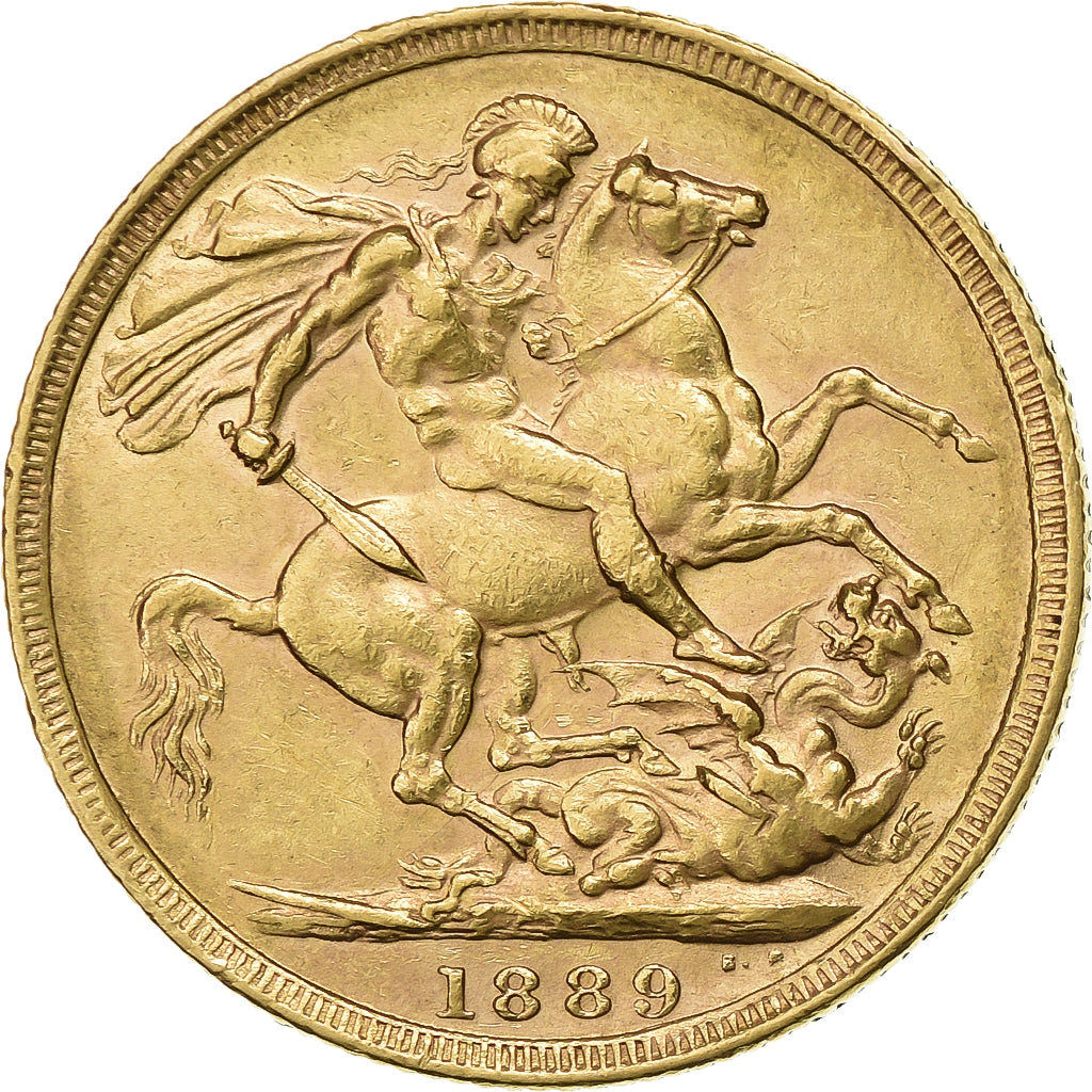 Great Britain, Victoria, Sovereign, 1889, Gold, EF(40-45), KM:767