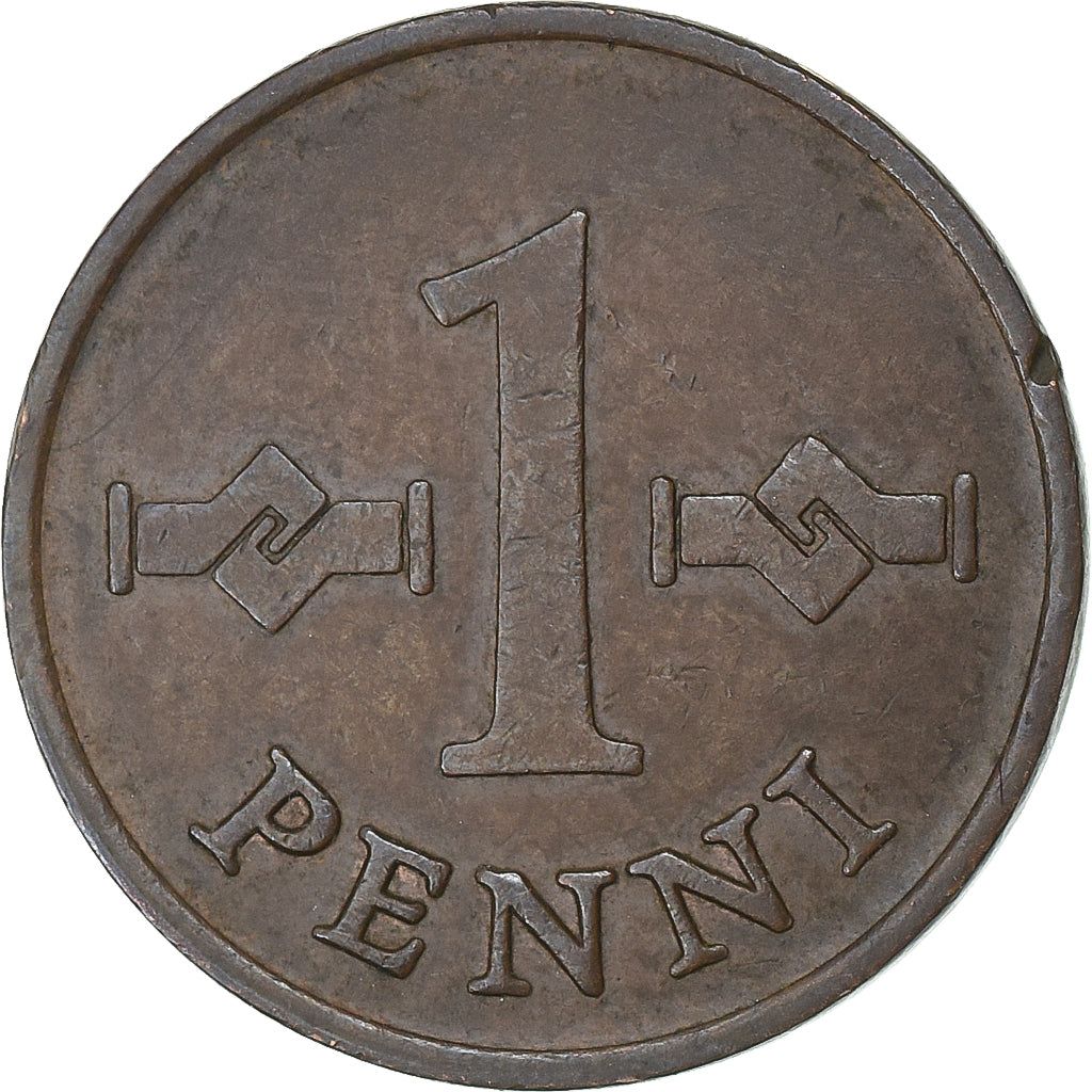 Finlândia, Penni, 1966, Cobre, AU(50-53), KM:44