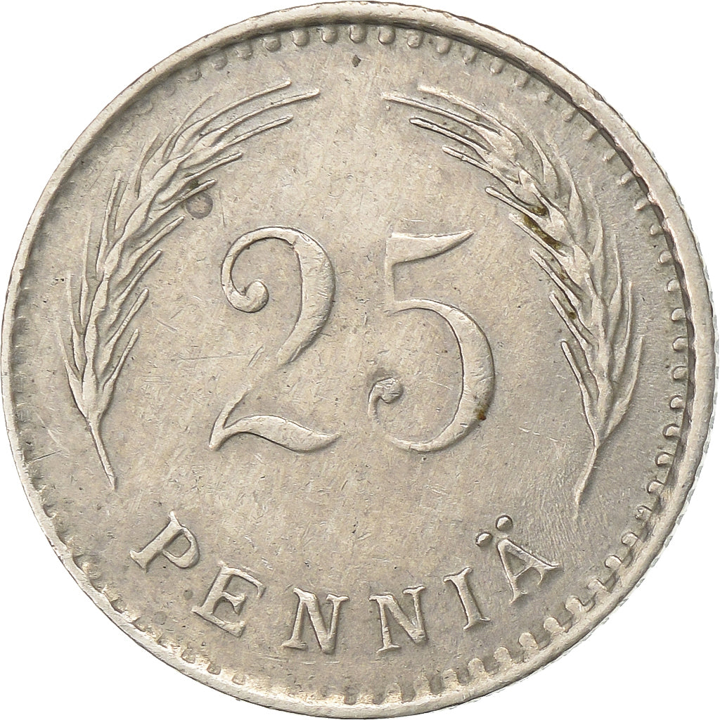 Finlândia, 25 Penniä, 1921, Birmingham, Cobre-níquel, EF(40-45), KM:25