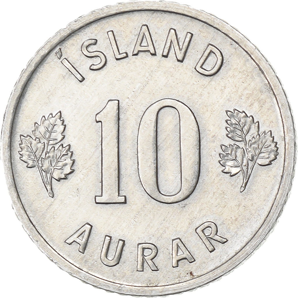 IJsland, 10 Aurar, 1974, Aluminium, ZF+, KM:10a