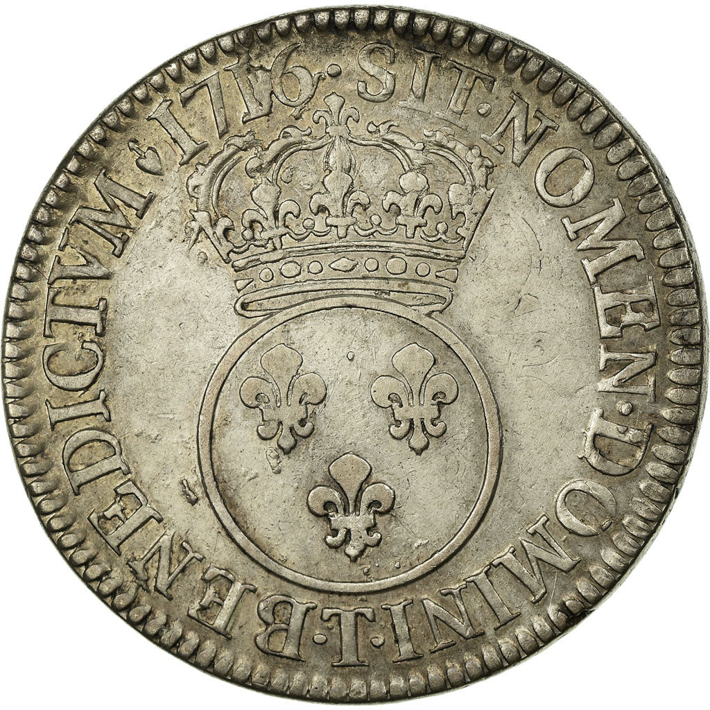 Coin, France, Louis XV, Écu Vertugadin, Ecu, 1716, Nantes, VF(30-35), Silver