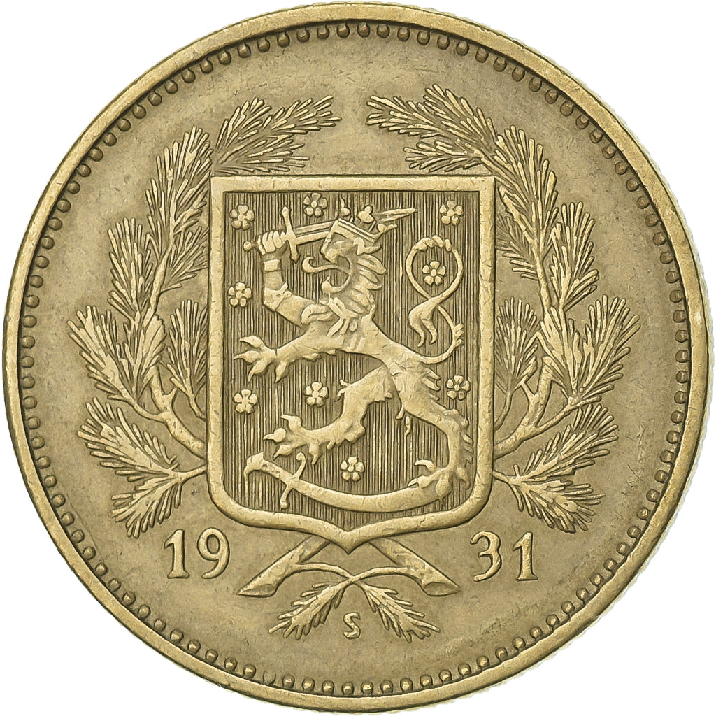 Finlândia, 5 Markkaa, 1931, Alumínio-Bronze, EF(40-45), KM:31