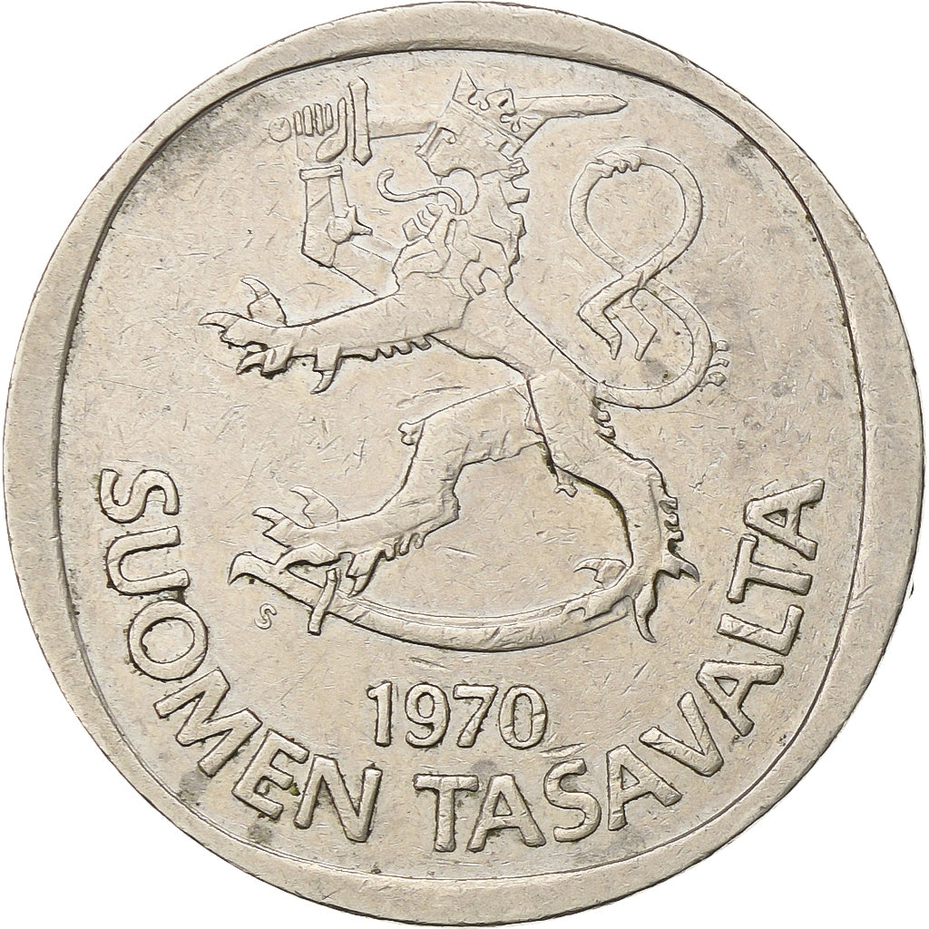 Finlandia, Markka, 1970, Miedź-Nikiel, EF(40-45), KM:49a