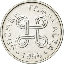 Finland, Markka, 1958, Nickel Plated Iron, AU(50-53), KM:36a