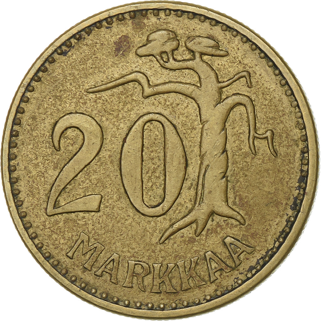 Finland, 20 Markkaa, 1959, Aluminum-Bronze, EF(40-45), KM:39