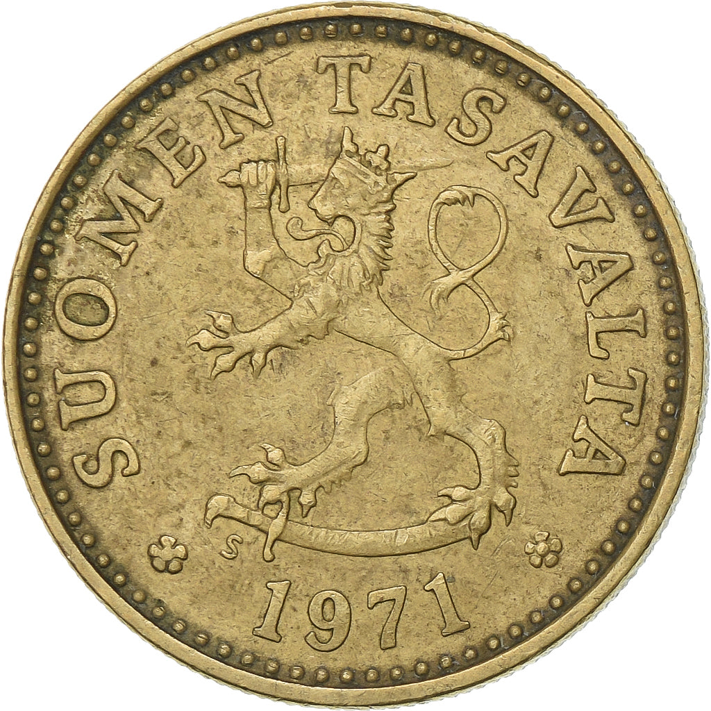 Finlandia, 10 Pennia, 1971, Alluminio-bronzo, BB, KM:46