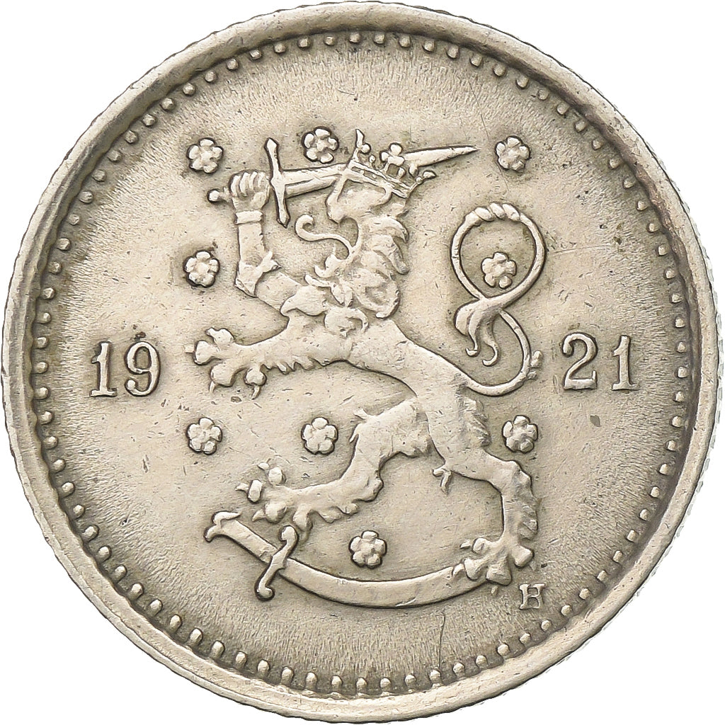 Finland, 50 Penniä, 1921, Copper-nickel, AU(50-53), KM:26
