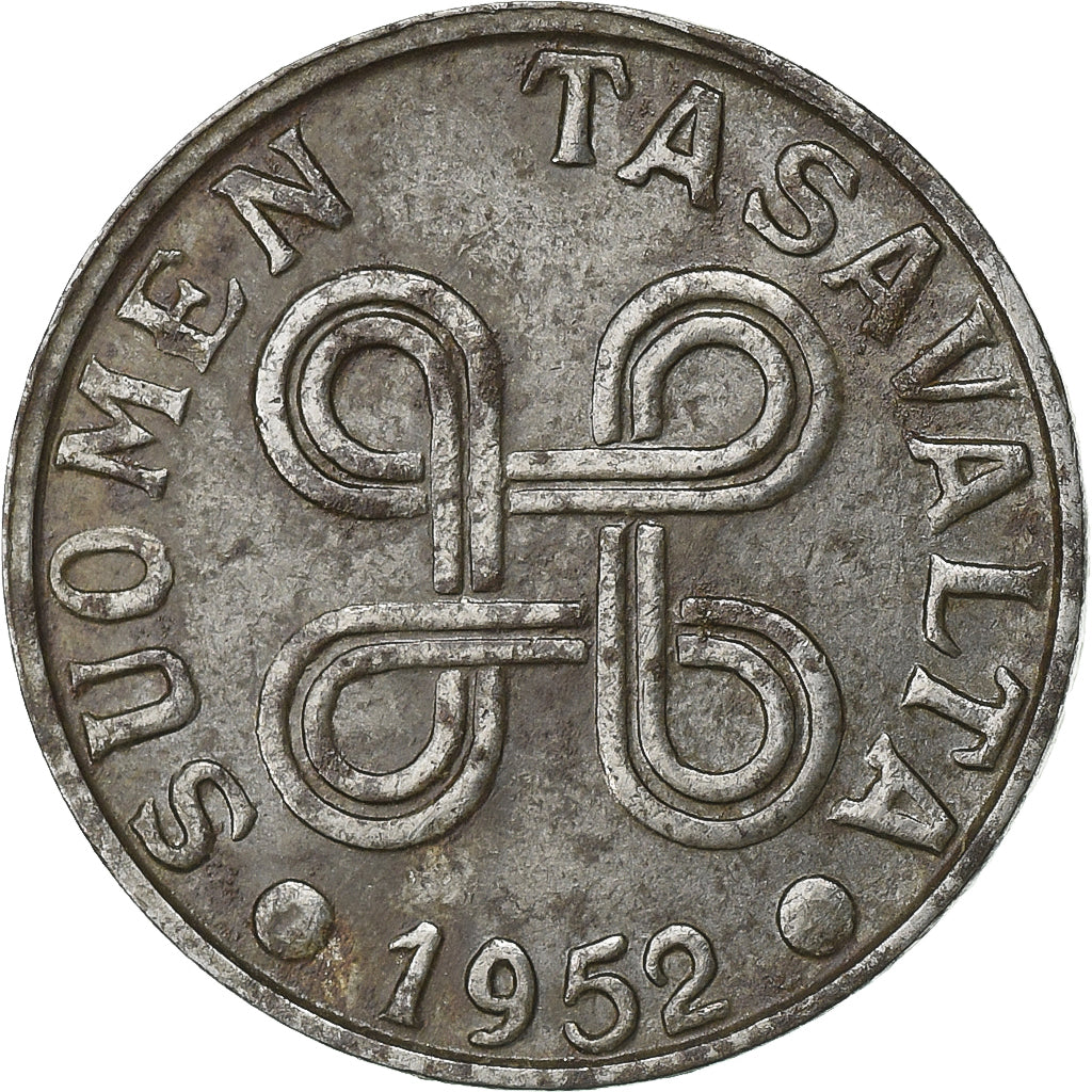 Finlandia, 5 Markkaa, 1952, Żelazo, EF(40-45), KM:37