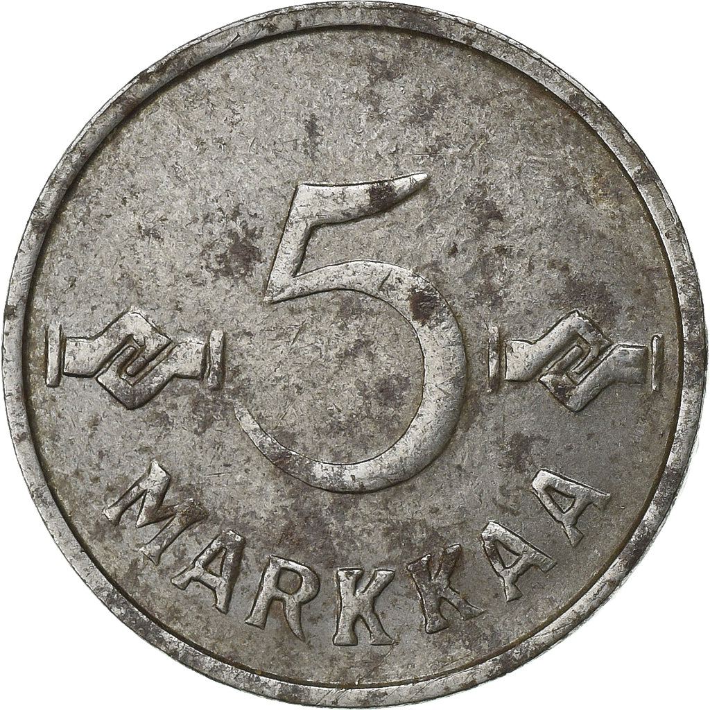 Finlandia, 5 Markkaa, 1952, Żelazo, EF(40-45), KM:37