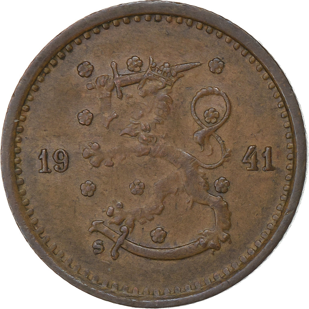 Finlândia, 50 Penniä, 1941, Cobre, AU(50-53), KM:26a