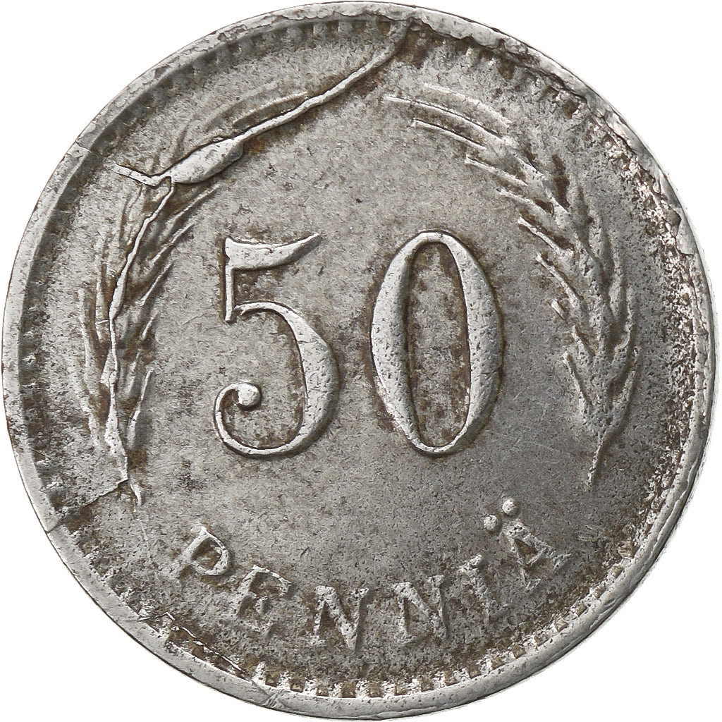 Finlândia, 50 Penniä, 1944, Ferro, EF(40-45), KM:26b