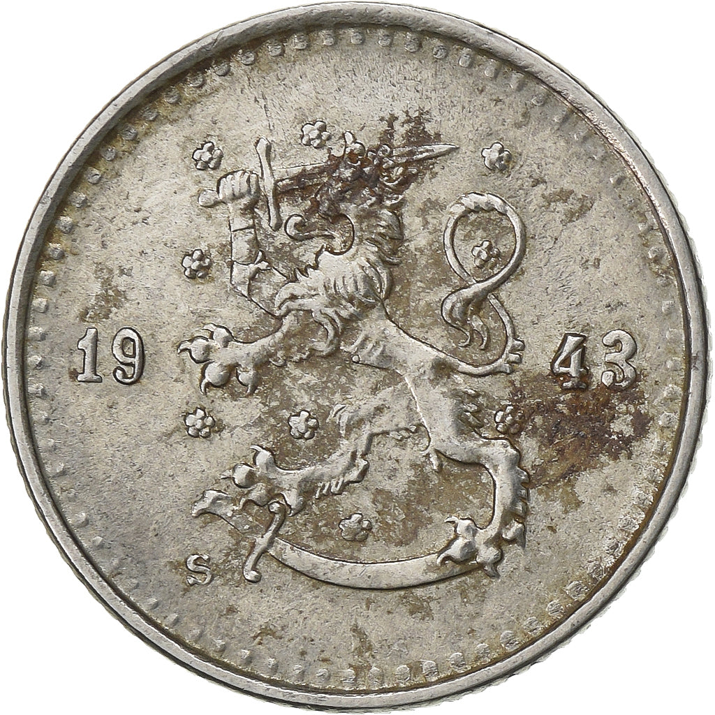 Finlandia, 25 Penniä, 1943, Ferro, BB, KM:25b