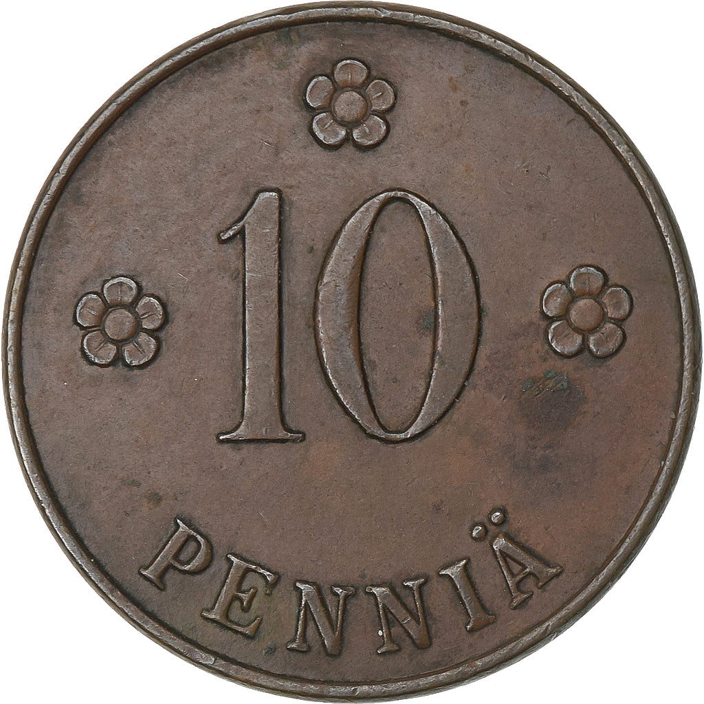 Finnland, 10 Pennia, 1919, Kupfer, SS+, KM:24
