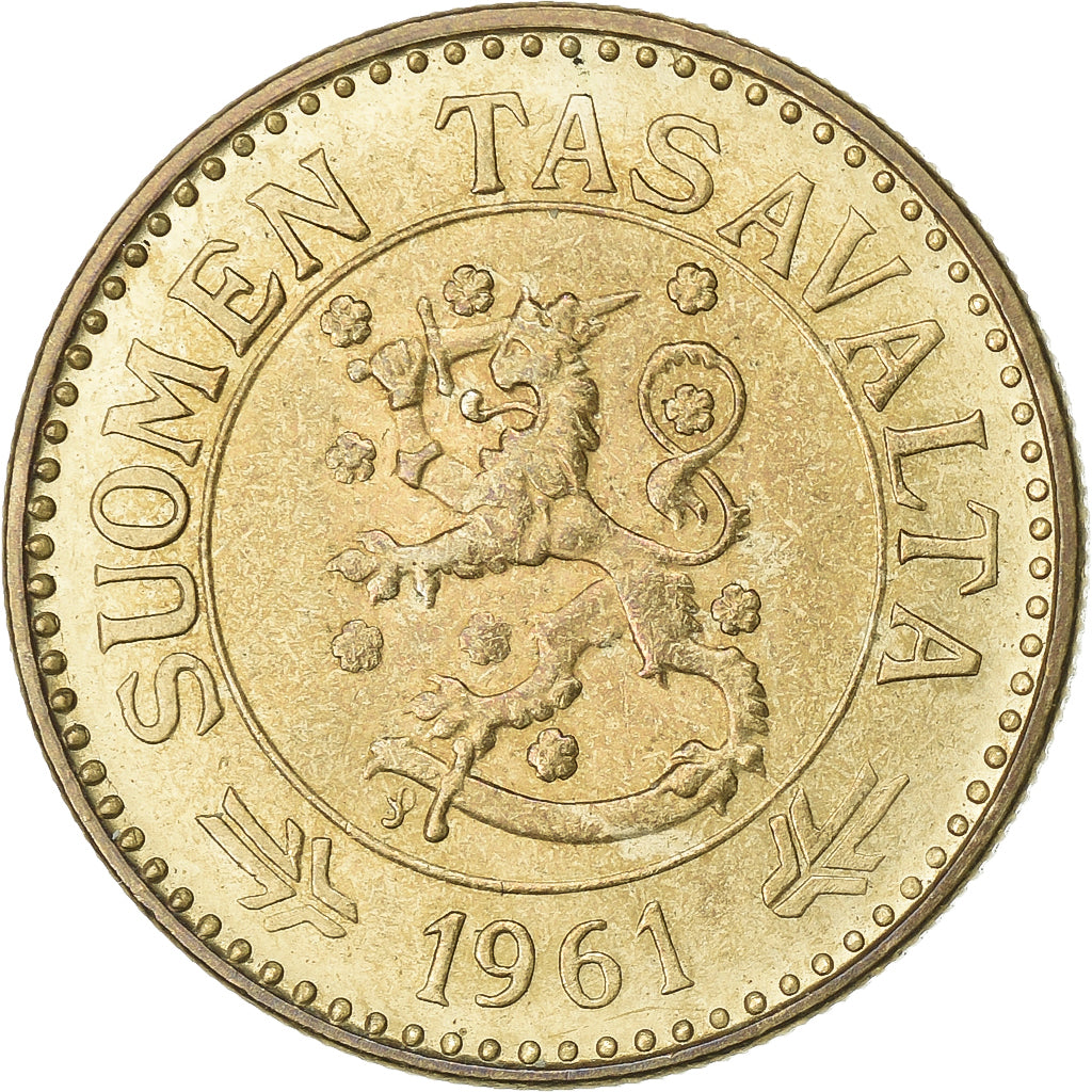 Finlandia, 10 Markkaa, 1961, Alluminio-bronzo, BB+, KM:38