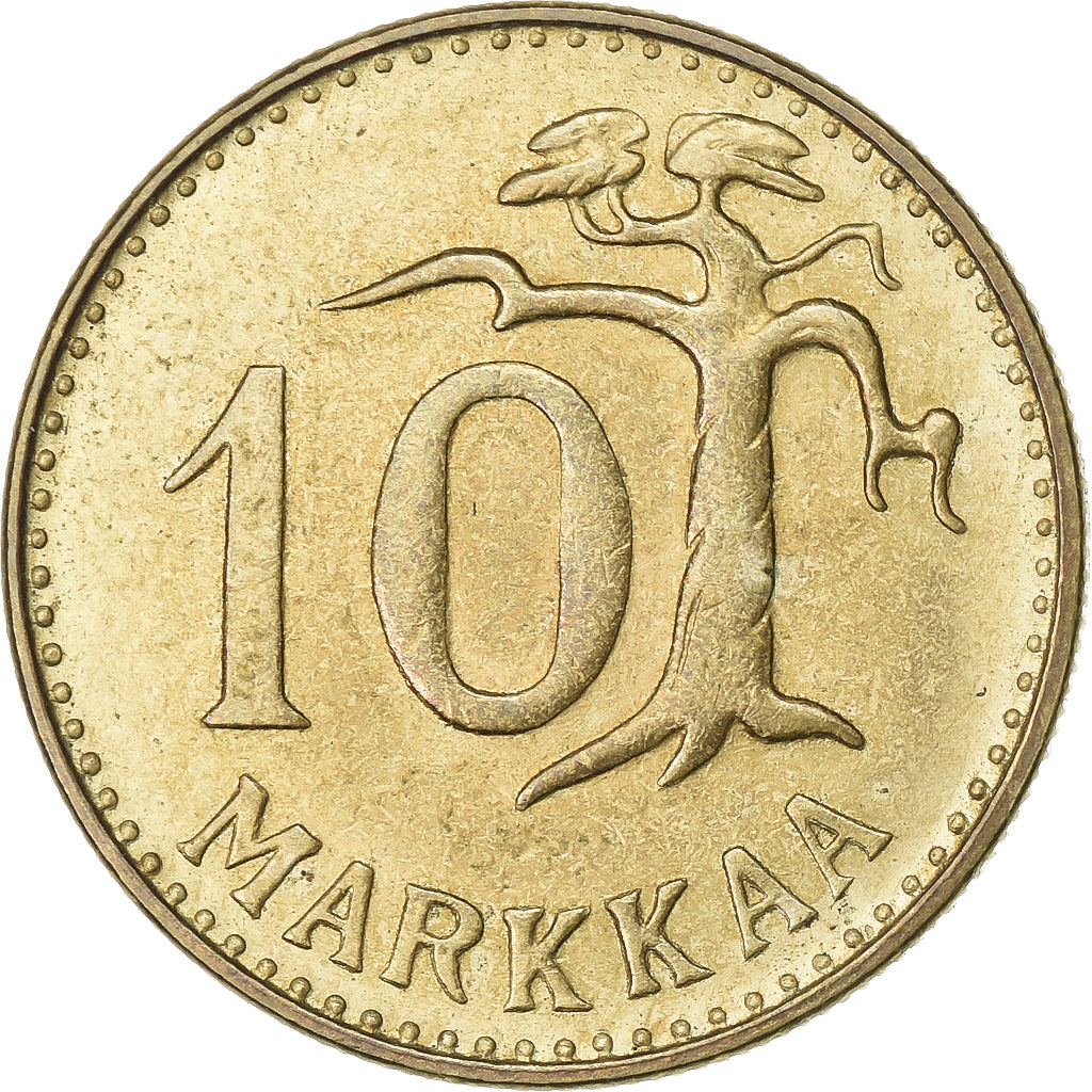 Finlandia, 10 Markkaa, 1961, Alluminio-bronzo, BB+, KM:38