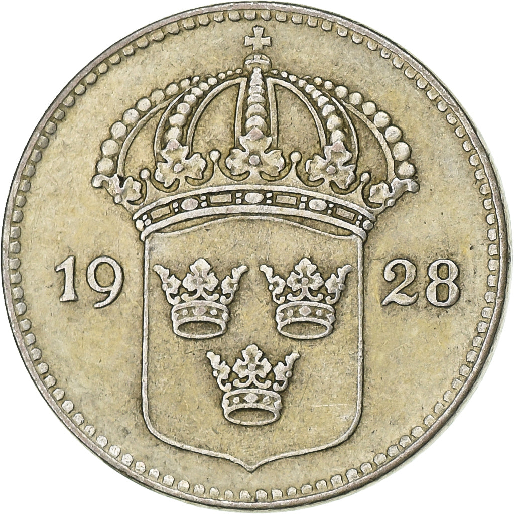 Suède, Gustaf V, 10 Öre, 1928, Argent, TTB, KM:780