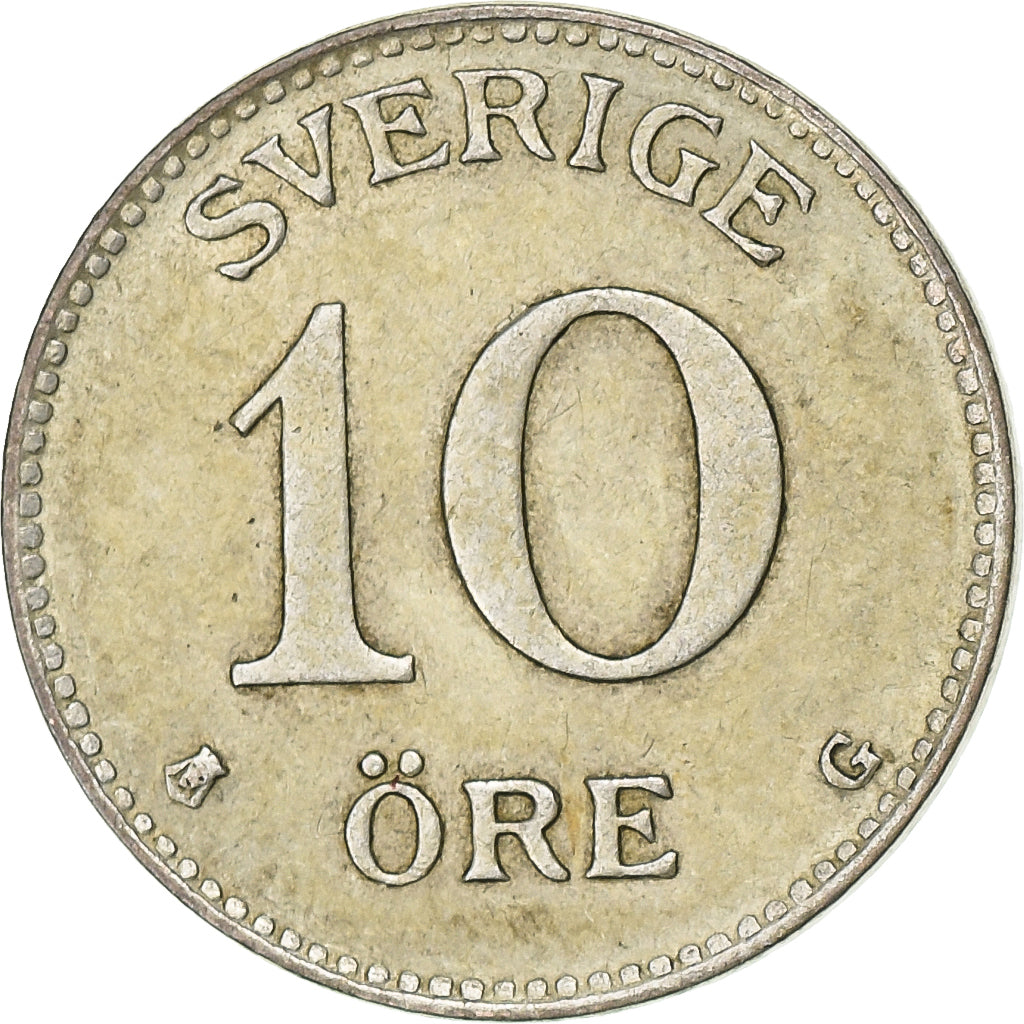 Suède, Gustaf V, 10 Öre, 1928, Argent, TTB, KM:780