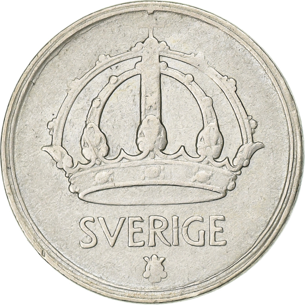 Zweden, Gustaf V, 10 Öre, 1948, Zilver, ZF, KM:813