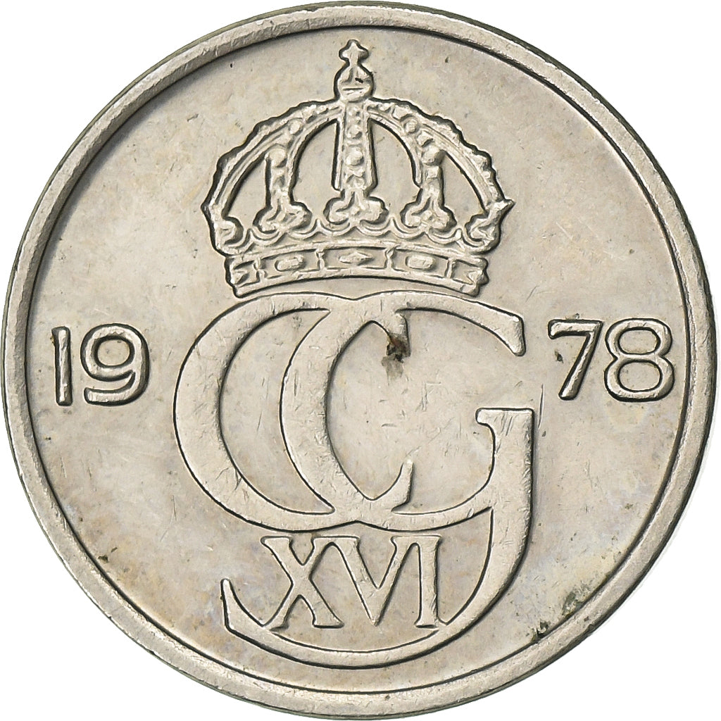 Sweden, Carl XVI Gustaf, 10 Öre, 1978, Copper-nickel, EF(40-45), KM:850