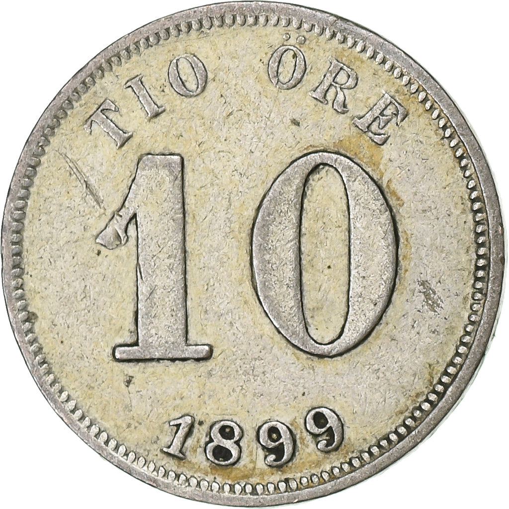 Sweden, Oscar II, 10 Öre, 1899, Silver, EF(40-45), KM:755