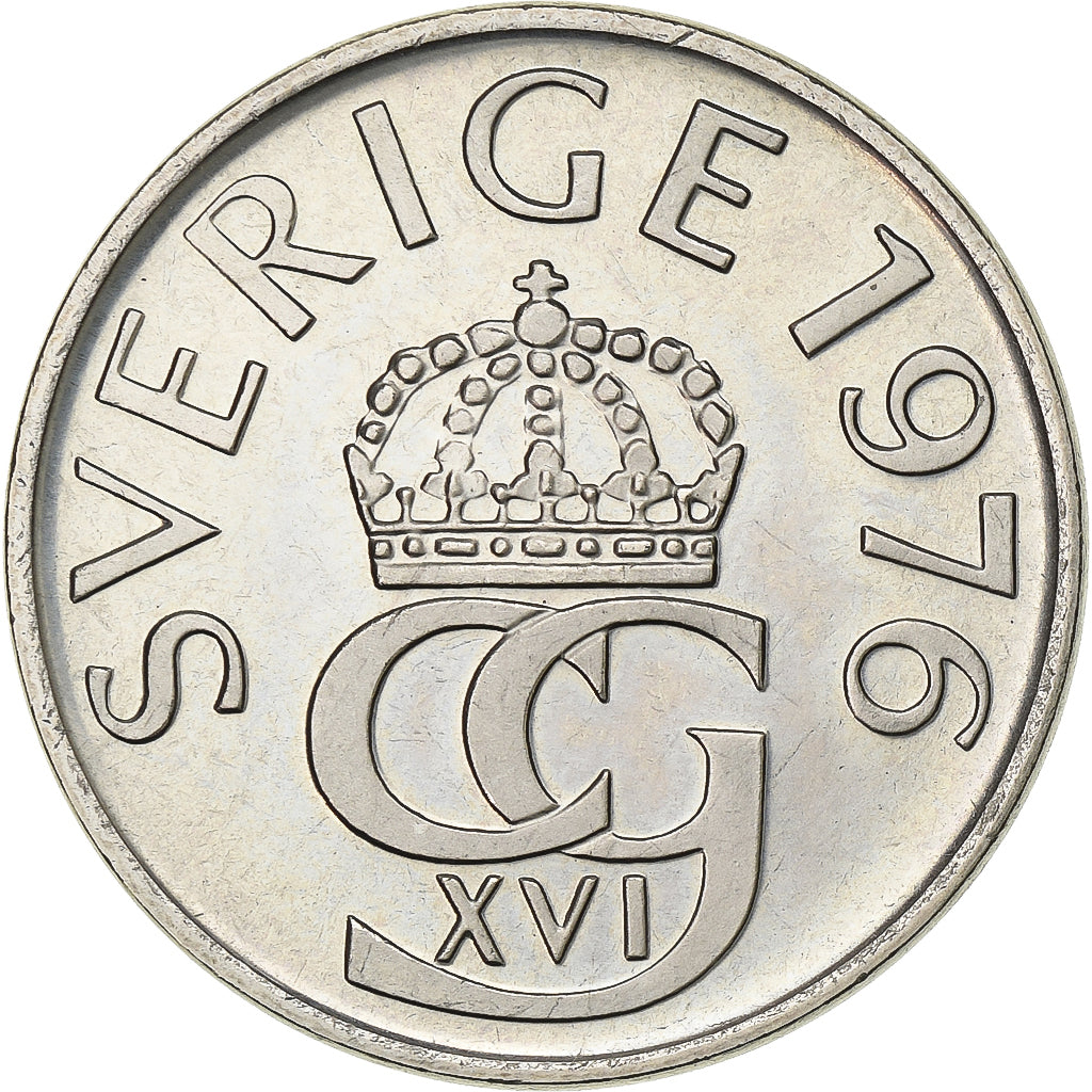 Schweden, Carl XVI Gustaf, 5 Kronor, 1976, Kupfer-Nickel, VZ, KM:853