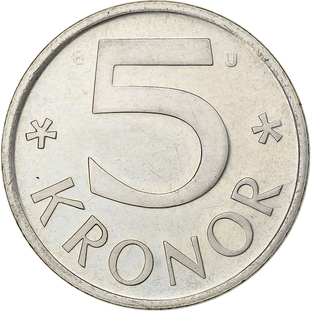 Schweden, Carl XVI Gustaf, 5 Kronor, 1976, Kupfer-Nickel, VZ, KM:853