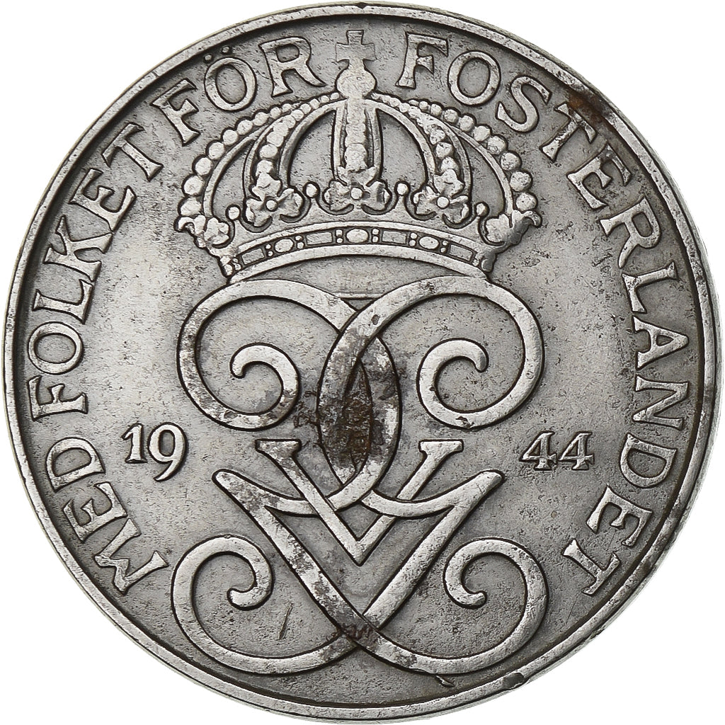 Zweden, Gustaf V, 5 Öre, 1944, Iron, FR+, KM:812