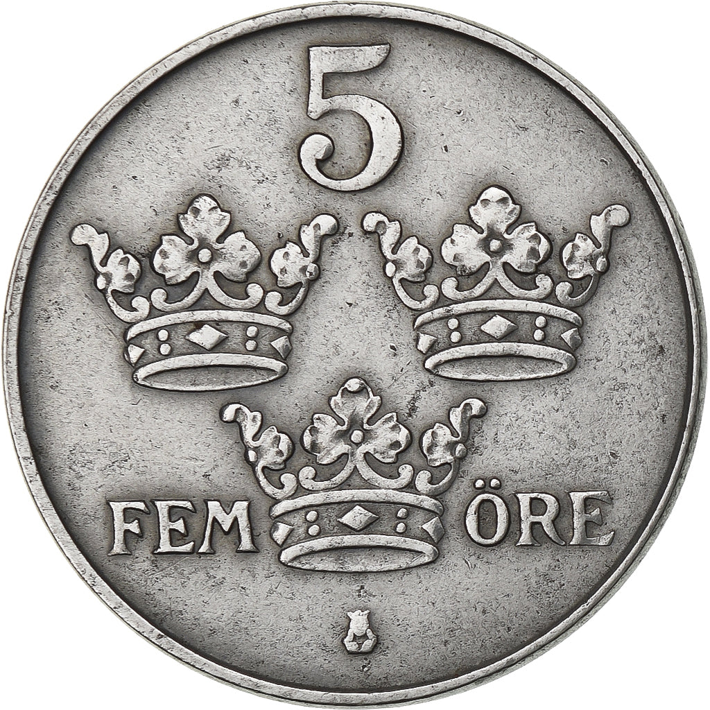 Zweden, Gustaf V, 5 Öre, 1944, Iron, FR+, KM:812