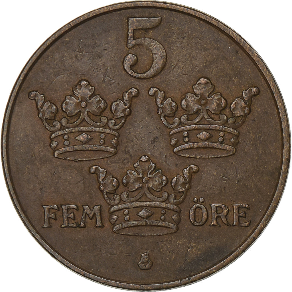 Sweden, Gustaf V, 5 Öre, 1950, Bronze, AU(50-53), KM:779.2