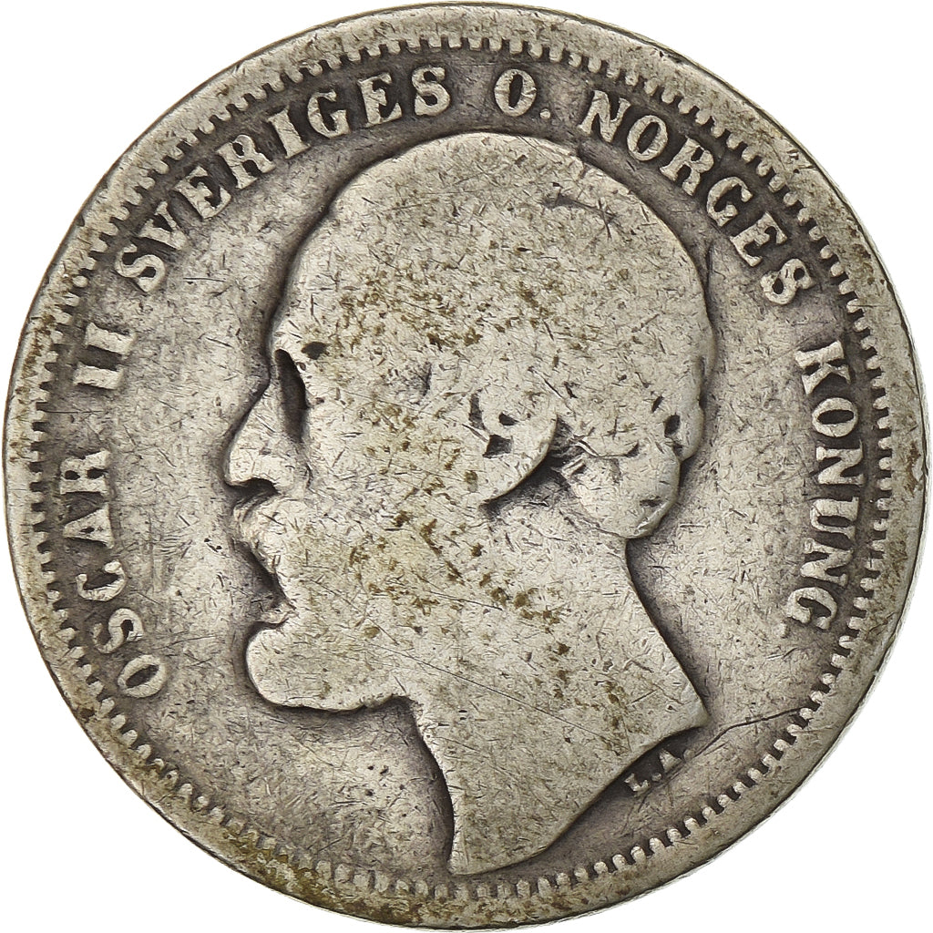 Sweden, Oscar II, Krona, 1875, Silver, VF(20-25), KM:741