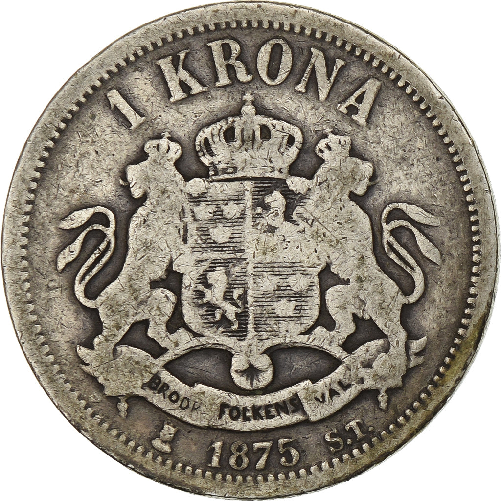 Sweden, Oscar II, Krona, 1875, Silver, VF(20-25), KM:741
