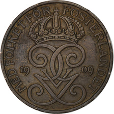 Sweden, Gustaf V, 5 Öre, 1909, Bronze, EF(40-45), KM:779.1
