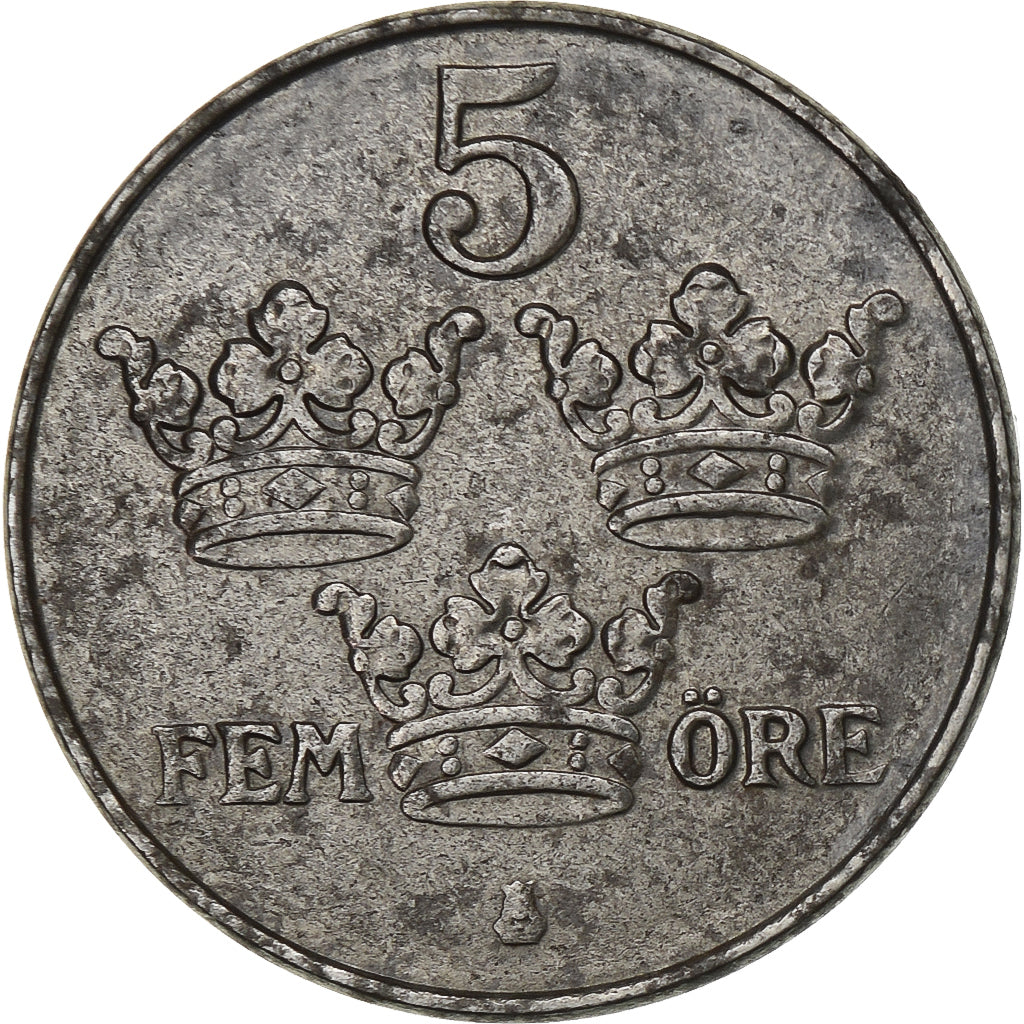 Sweden, Gustaf V, 5 Öre, 1917, Iron, EF(40-45), KM:791