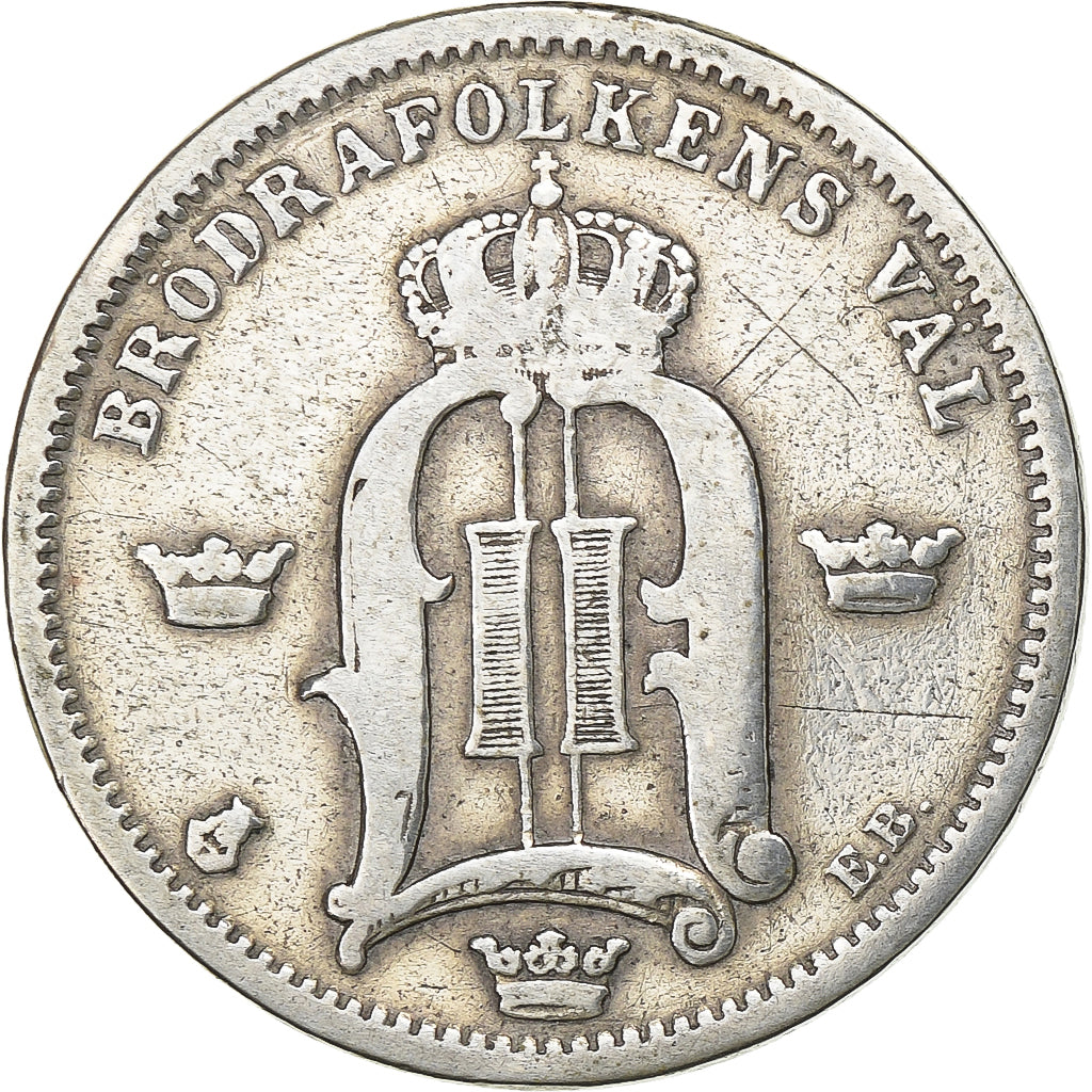 Sweden, Oscar II, 50 Öre, 1898, Silver, EF(40-45), KM:740