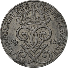 Sweden, Gustaf V, 2 Öre, 1918, Iron, EF(40-45), KM:790