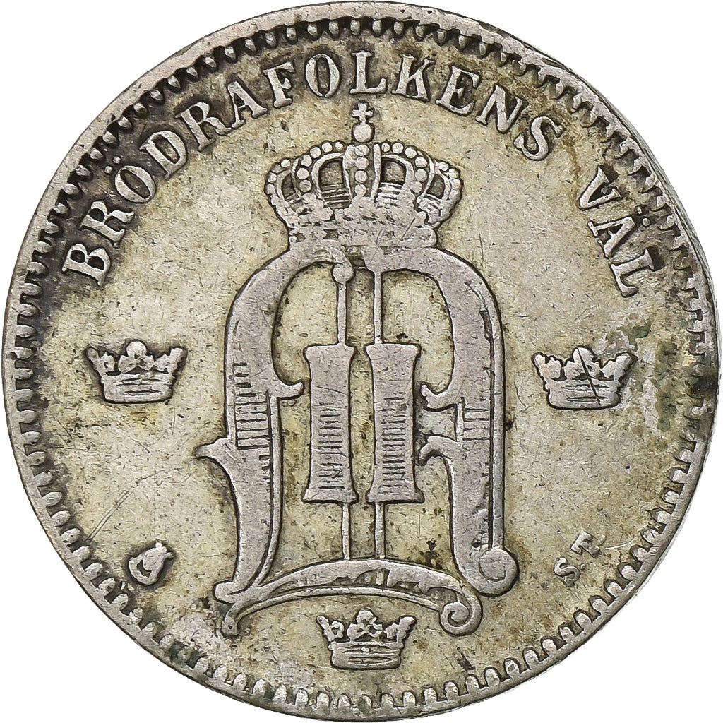 Sweden, Oscar II, 25 Öre, 1874, Silver, EF(40-45), KM:739