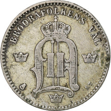 Sweden, Oscar II, 25 Öre, 1874, Silver, EF(40-45), KM:739
