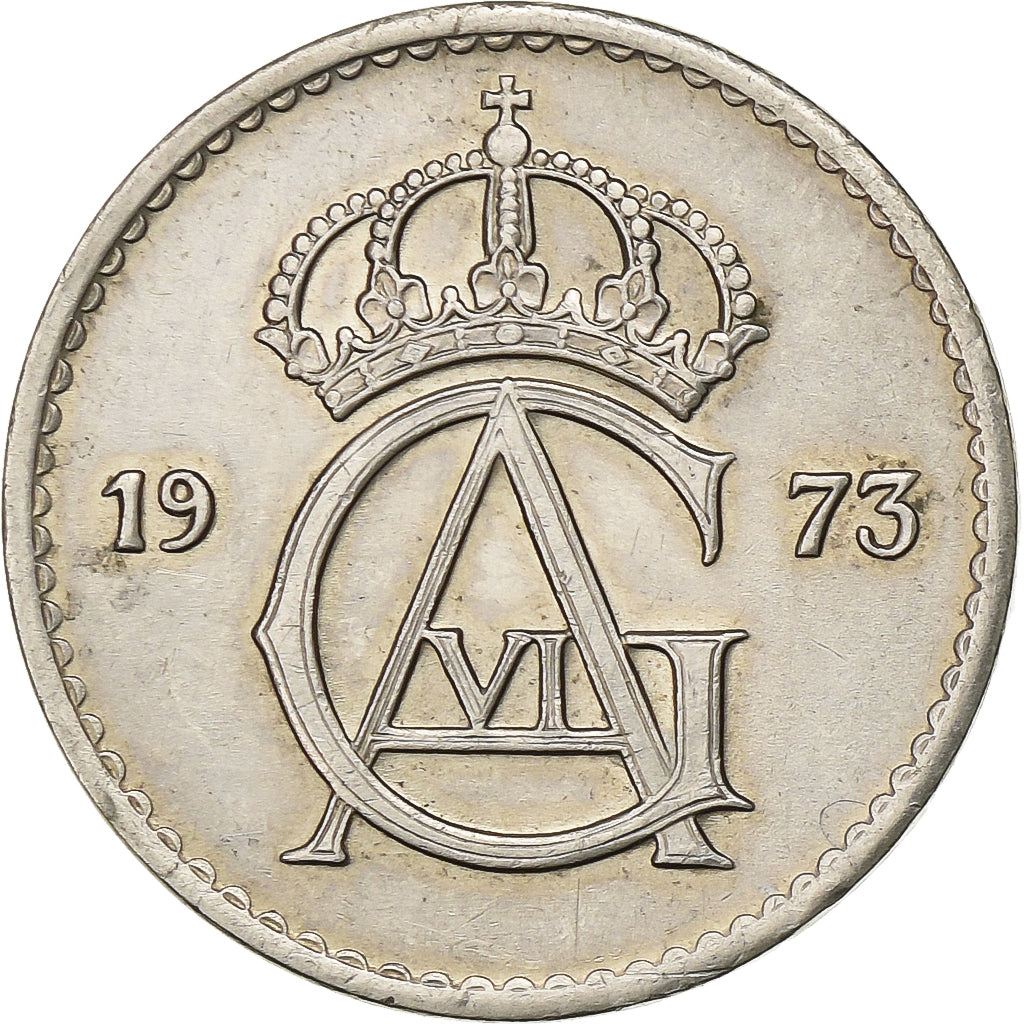 Suède, Gustaf VI, 25 Öre, 1973, Cupro-nickel, TTB+, KM:836
