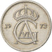 Suède, Gustaf VI, 25 Öre, 1973, Cupro-nickel, TTB+, KM:836