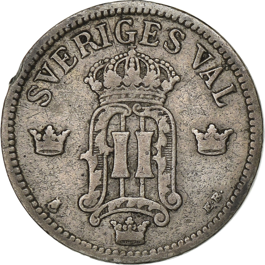 Sweden, Oscar II, 25 Öre, 1907, Silver, EF(40-45), KM:775
