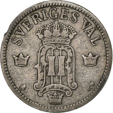 Sweden, Oscar II, 25 Öre, 1907, Silver, EF(40-45), KM:775
