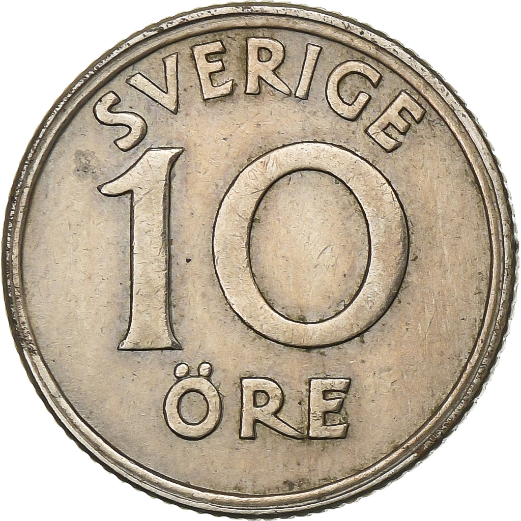 Suède, Gustaf V, 10 Öre, 1941, Nickel-Bronze, TTB, KM:795
