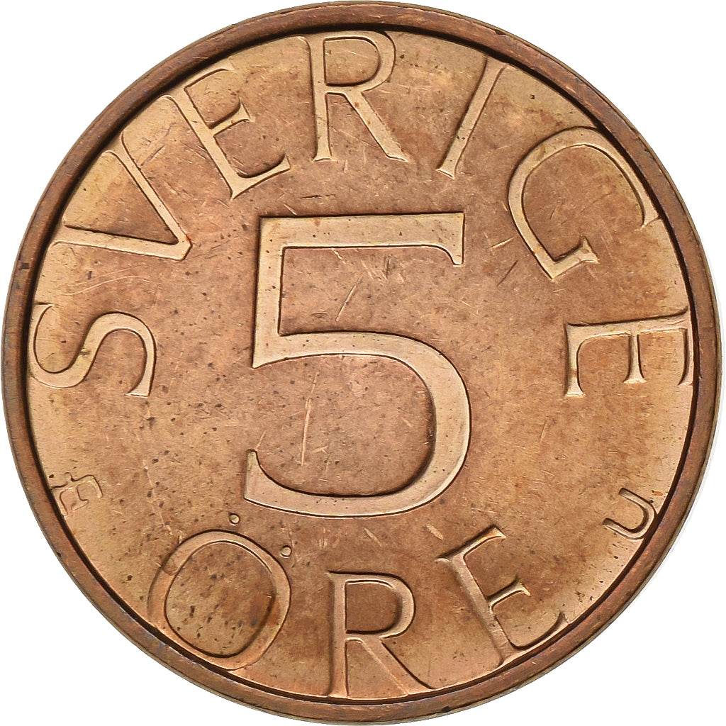 Suède, Carl XVI Gustaf, 5 Öre, 1984, Laiton, SUP, KM:849a